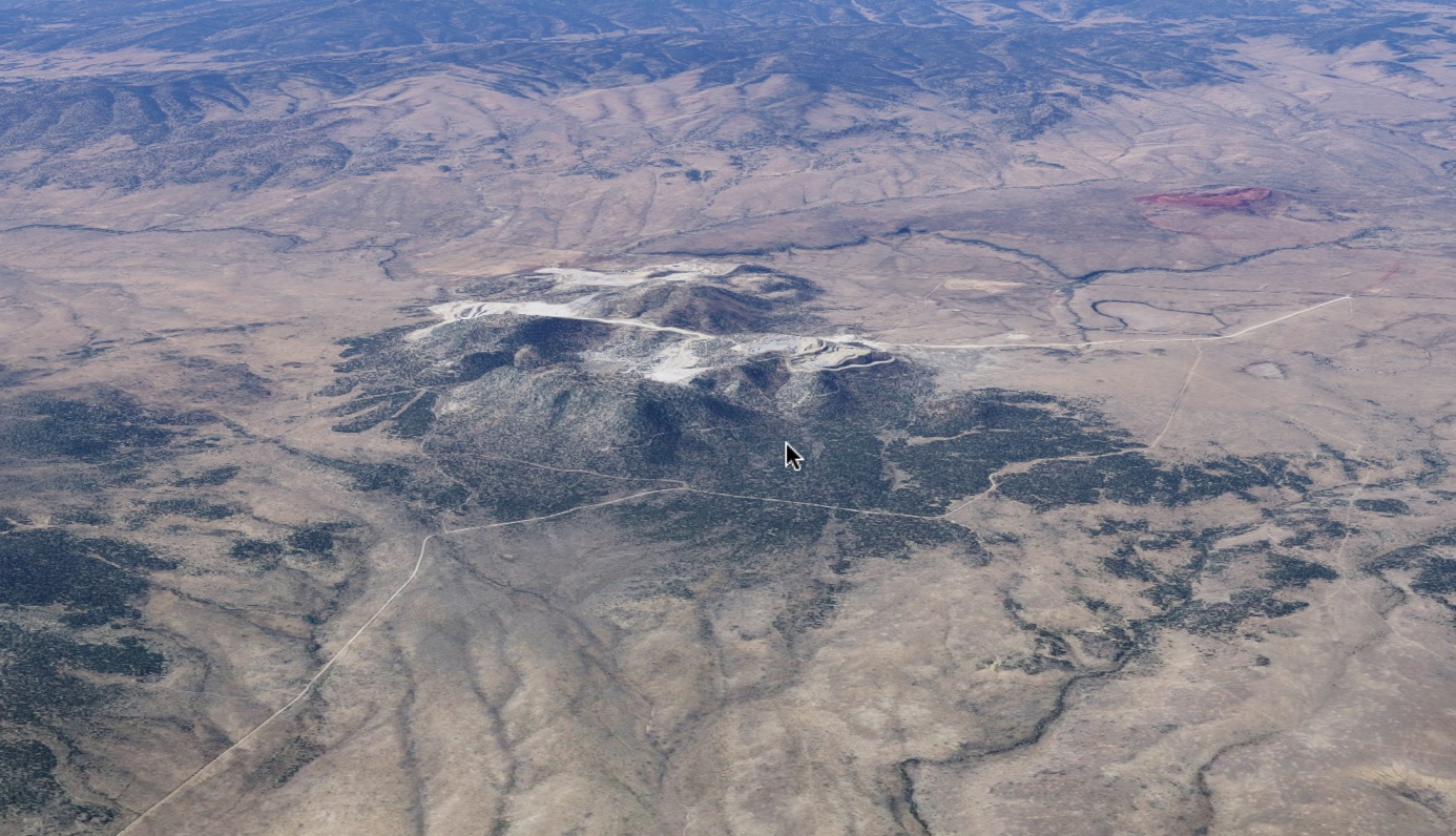 No Agua Volcanic Hills, they are about 30 miles northwest of Taos, New Mexico. It’s a rhyolite dome that was mined for perlite.