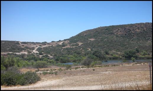 This picture shows the white eroded material from the Santiago Formation surrounding the volcanic plug.